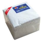 Serviettes blanches ouate de cellulose 1pli 30x30 /3000