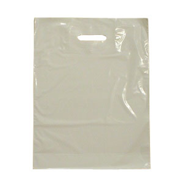 100 sacs Blanc  50X50 - Poignées découpées renforcées